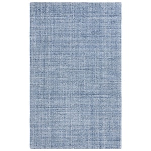 Abstract Ivory/Navy 3 ft. x 5 ft. Classic Marle Area Rug