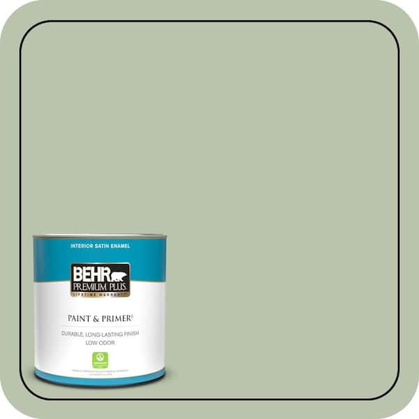 BEHR PREMIUM PLUS 1 qt. #PPU11-10 Whitewater Bay Satin Enamel Low Odor Interior Paint & Primer