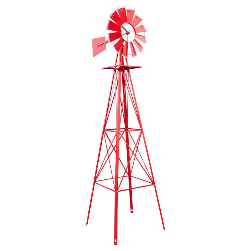 8 ft. Ornamental Windmill Backyard Garden Decoration Weather Vane Wind Spin
