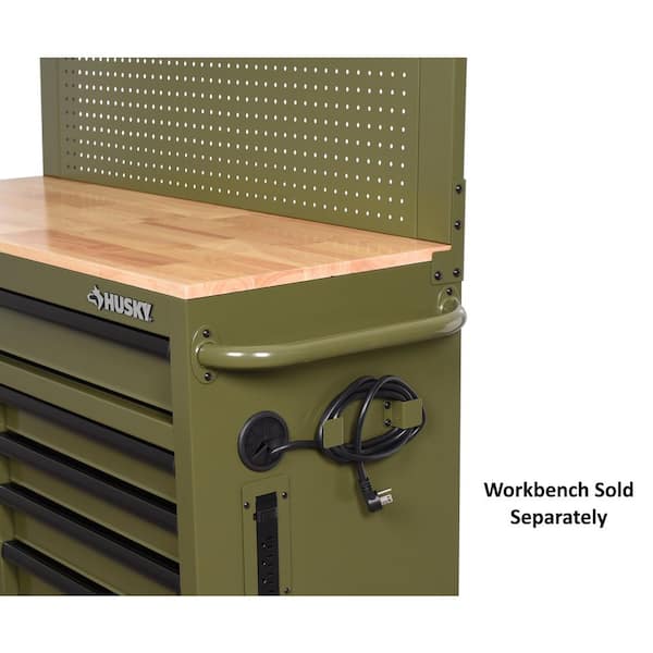 Husky 46 in. Gloss Army Green Steel Pegboard Attachment