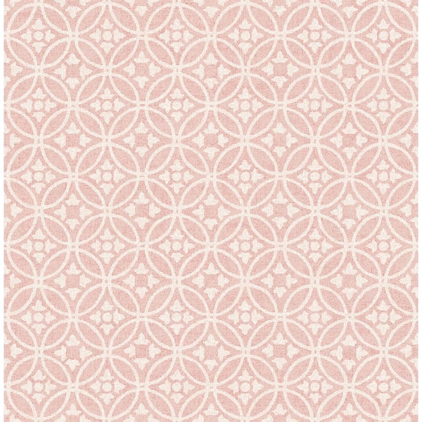 A-Street Prints Larsson Pink Ogee Wallpaper