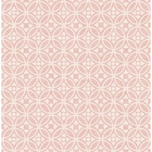 Larsson Pink Ogee Wallpaper Sample