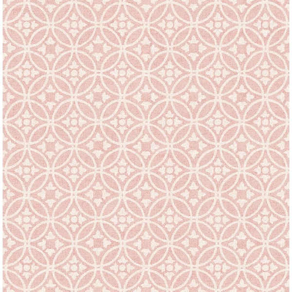 A-Street Prints Larsson Pink Ogee Wallpaper Sample