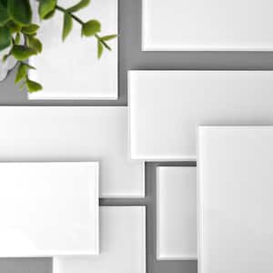 White Subway 6 in. x 3 in. Glass Peel and Stick Tile for Kitchen Backsplash (5 sq.ft./box)