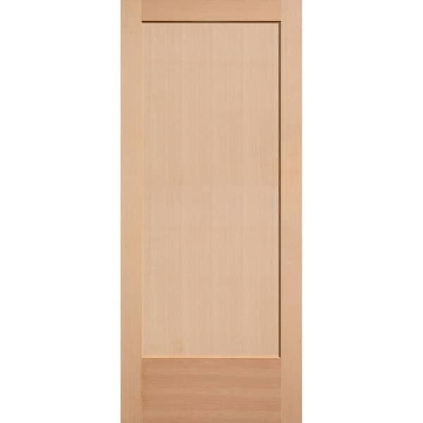 Masonite 36 in. x 84 in. Unfinished Fir Veneer 1-Panel Shaker Flat Panel Solid Wood Interior Barn Door Slab