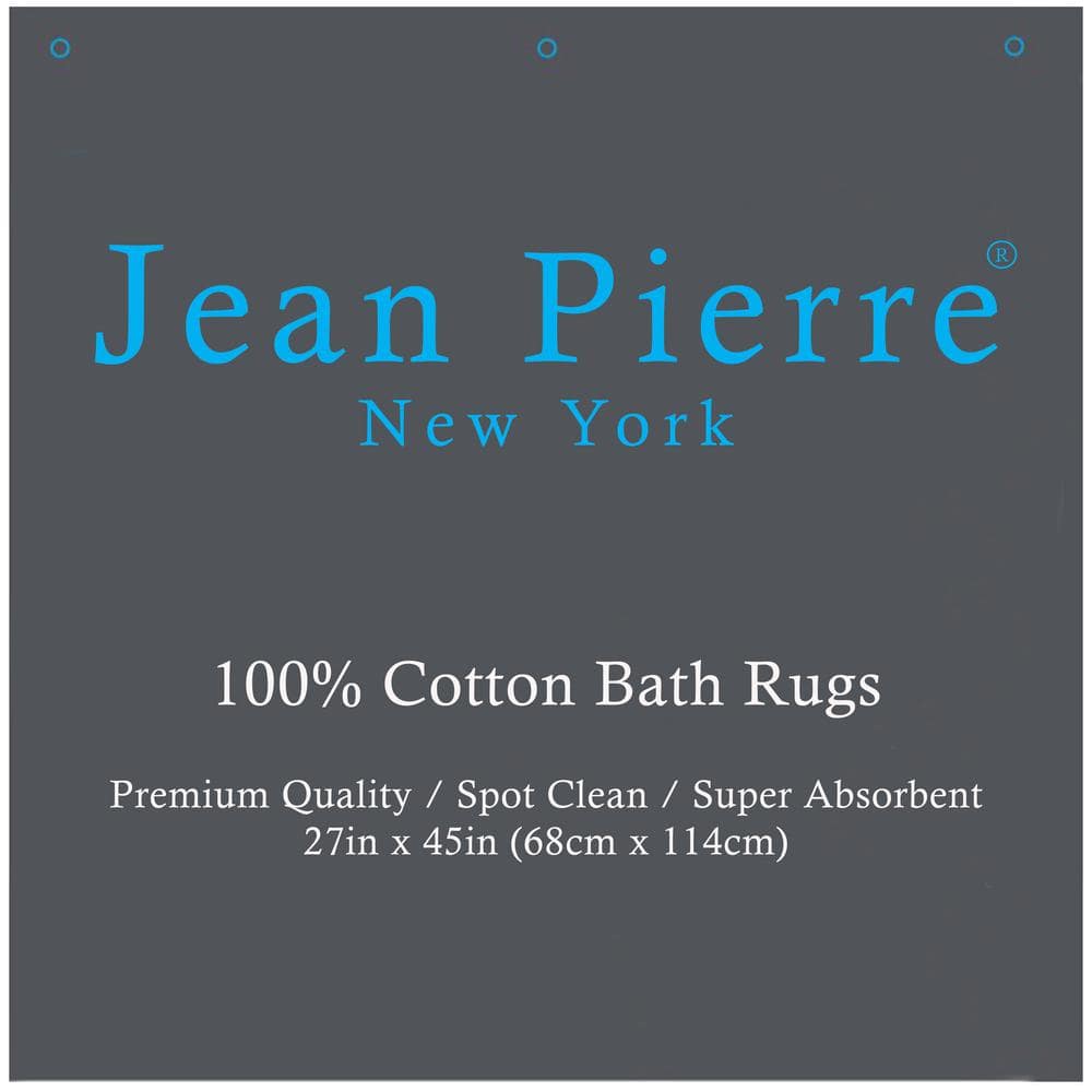 Bohemian Classic Dark Gray Cotton Bath Rug with Fringe 27 x 45 in