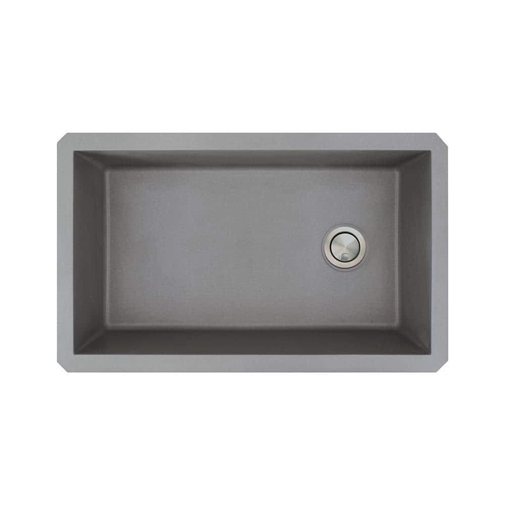 Transolid Radius Undermount Granite 32 in. Single Bowl Kitchen Sink in ...