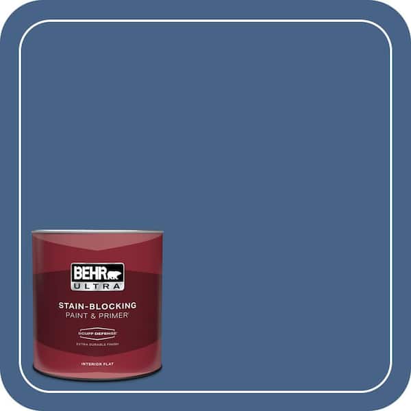 BEHR ULTRA 1 qt. #PPU15-04 Mosaic Blue Extra Durable Flat Interior Paint & Primer