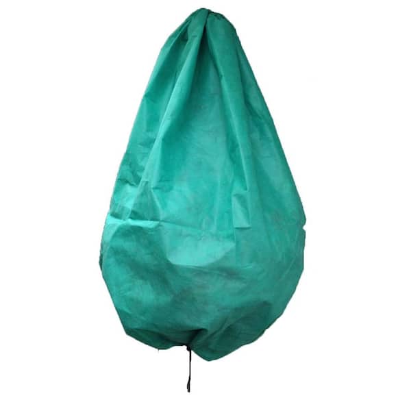 Nuvue 28 in. dia. x 40 in. Tall Green Hanging Flower Basket Frost Cover for Hanging Flower Baskets and Potted Plants
