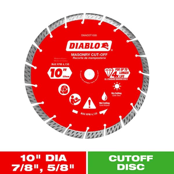 DIABLO 10 in. Diamond Segmented Turbo Cut-Off Discs for Masonry