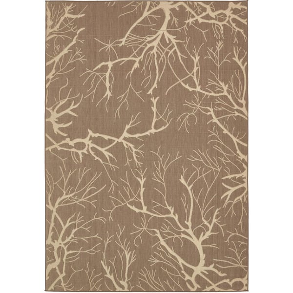 Outdoor Branch Brown 7' 0 x 10' 0 Area Rug