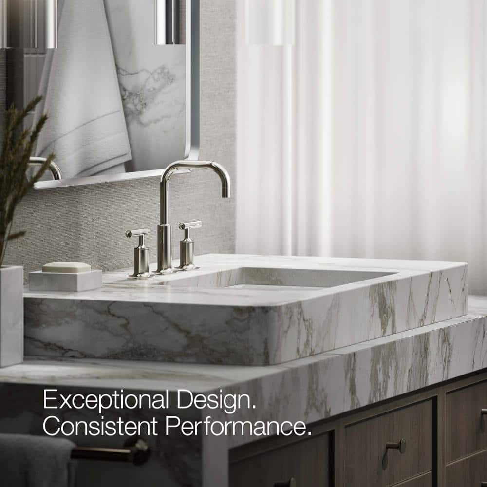 Purist Polished Nickel 8" Widespread Lavatory Faucet with Low Lever Handles