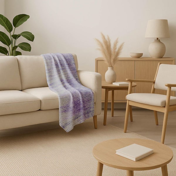 Premium Machine Washable ASB794 Plum 50 in. x 70 in. Sherpa Throw Blanket