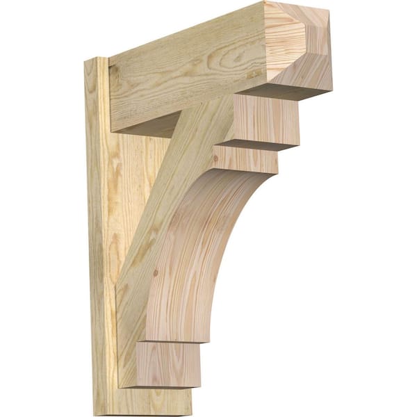 Ekena Millwork 8 in. x 28 in. x 24 in. Merced Craftsman Rough Sawn Douglas Fir Outlooker