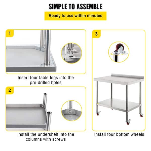 Lift Base - Stainless Steel Table Base - Adjustable Height