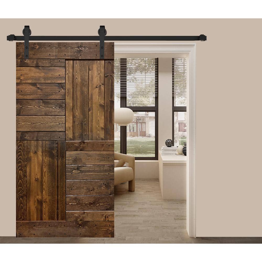 Dark Walnut Solid Wood 42" x 84" Designer Barn Door Slab