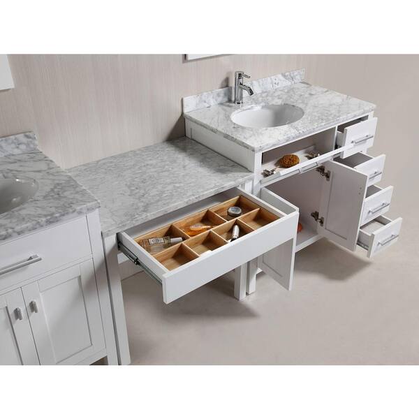 Design Element Two London 36 In W X 22, Bathroom Vanity With Makeup Area Home Depot
