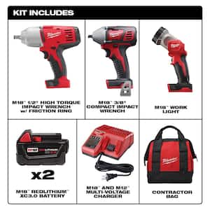 M18 18V Lithium-Ion Cordless Combo Tool Kit (3-Tool) with (2) 3.0 Ah Batteries, (1) Charger, (1) Tool Bag