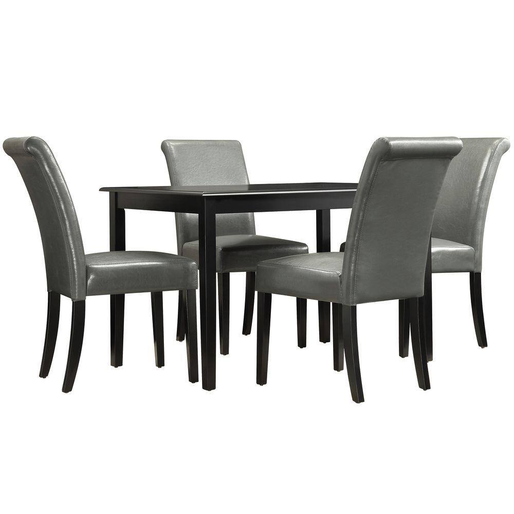 HomeSullivan Lamartine 5Piece Grey Dining Set 40122D100W5PCGRS The