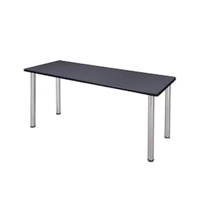 Rumel 60 in. W Grey and Chrome Wood and Metal Computer Desk Training Table