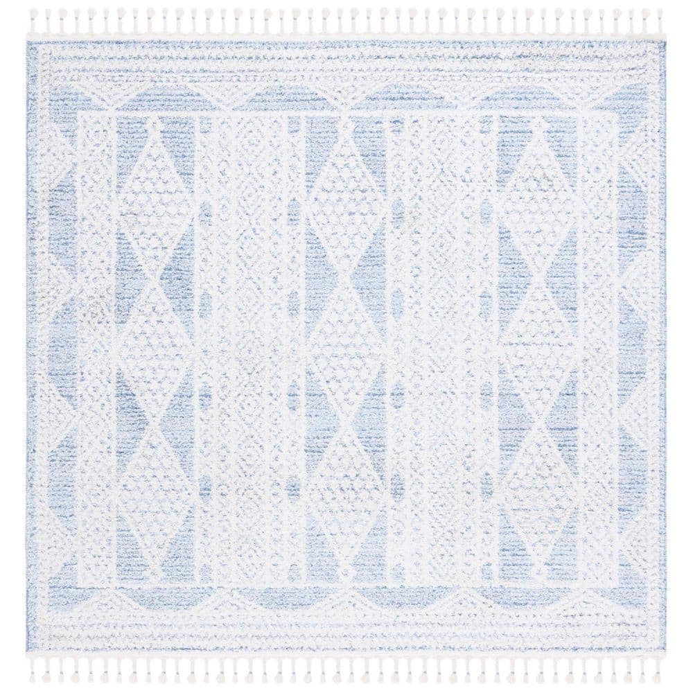 Chapel 7 ft. x 7 ft. Blue/Ivory Geometric High-Low Square Area Rug price history on PriceWatchPro