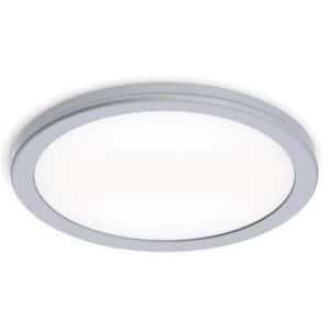 Geos 10 in. 1-Light 3000K Titanium LED Flush Mount