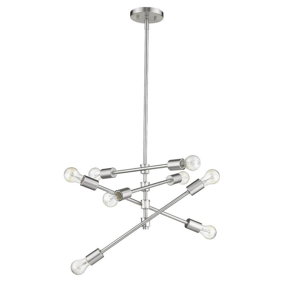 60-Watt 8-Light Nickel Pendant Light with Metal, No Bulbs Included price history on PriceWatchPro