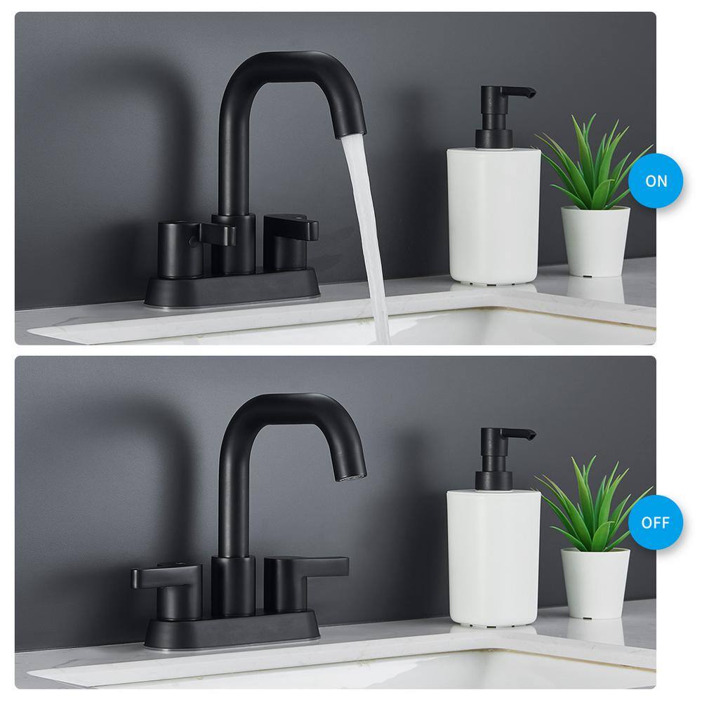 Matte Black Stainless Steel Double Handle High Arc Faucet