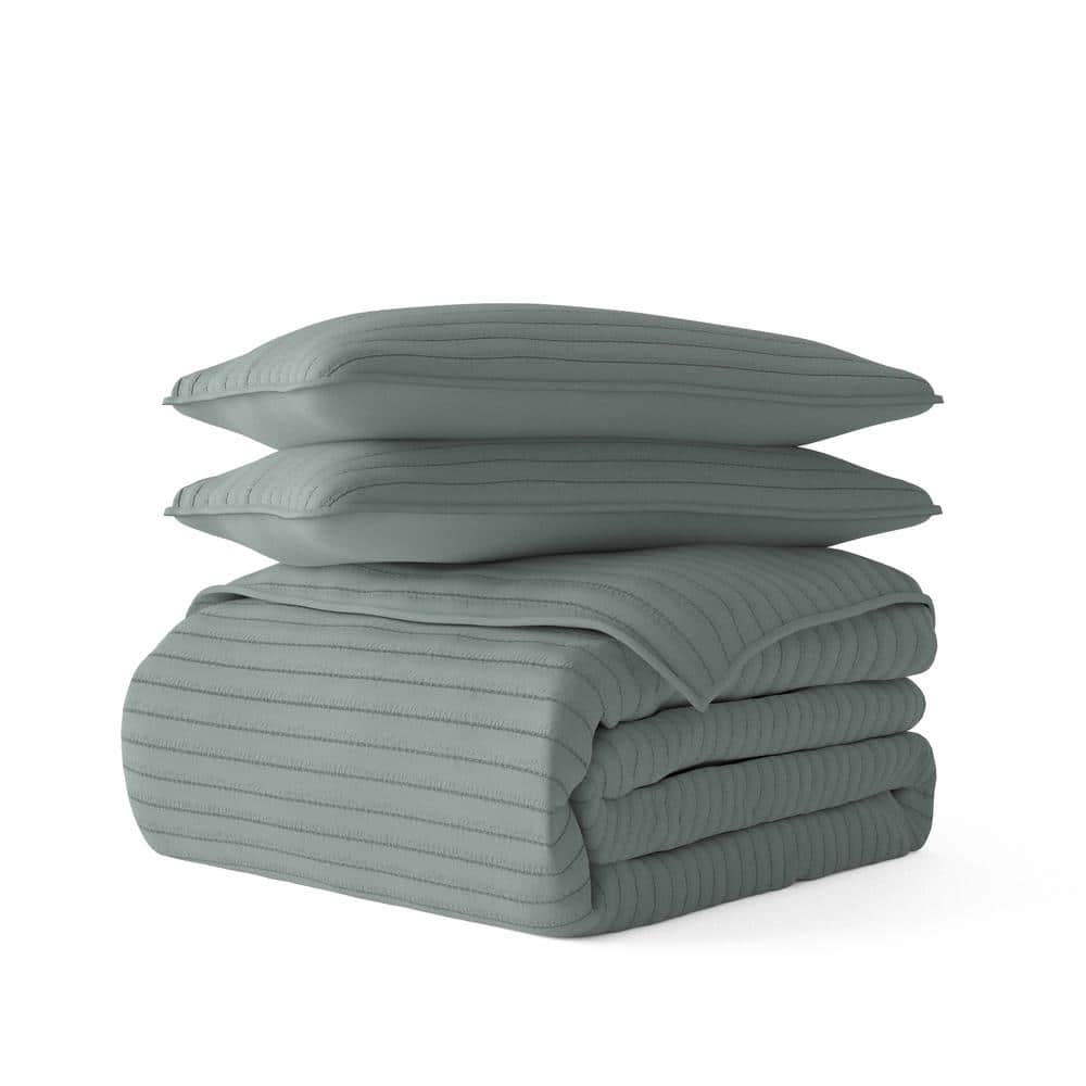 Eucalyptus Twin Microfiber Reversible Quilt Set