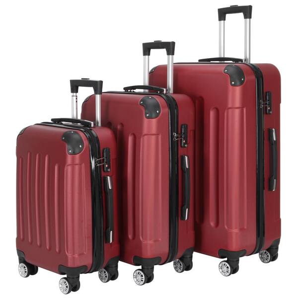 Oumilen 1-Carry on Luggage Bag, 20 in. Softside Suitcase Spinner Luggage with Lock, Red