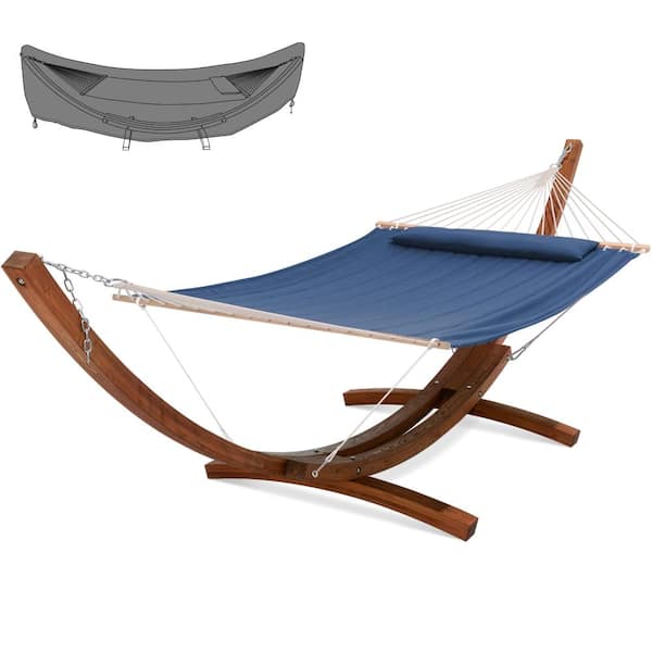 Double Spreader Bar Hammock with Stand and Cover, Navy