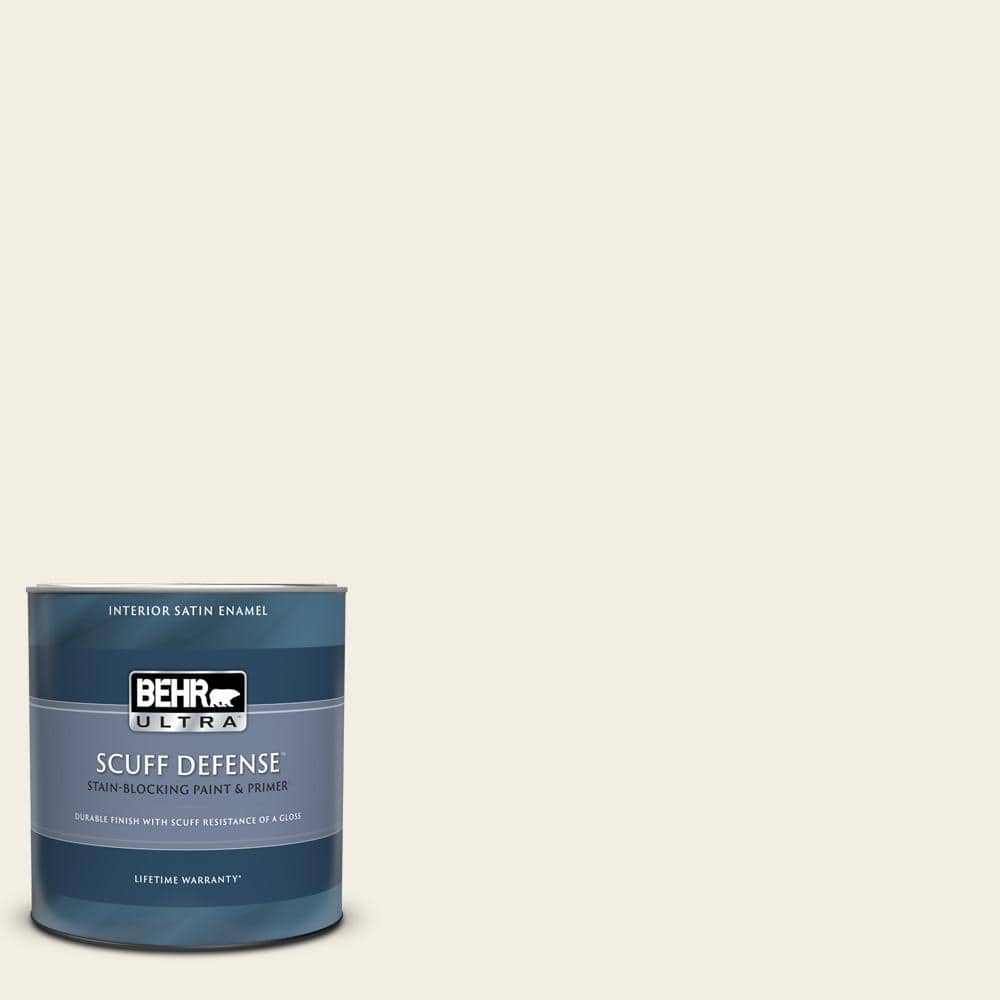 BEHR ULTRA 1 qt. #750C-1 Ivory Mist Extra Durable Satin Enamel Interior Paint & Primer -  ZZ684932