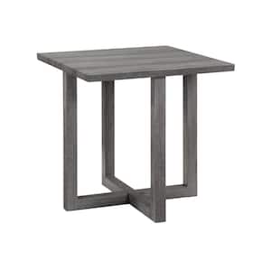 Tessi 24 in. Light Gray Square Wood Top End Table