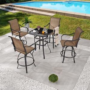 5-Piece Square Metal Outdoor Dining Set