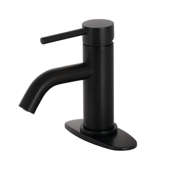 Kingston Brass Concord Single-Handle Single-Hole Bathroom Faucet with Push Pop-Up in Matte Black