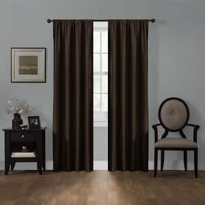 Chocolate Geometric Thermal Blackout Curtain - 50 in. W x 84 in. L