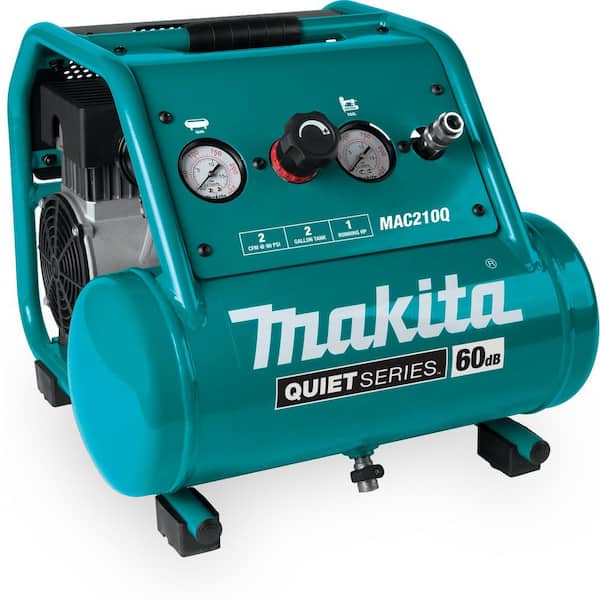 Makita Quiet Series 2 Gal. 1 HP Oil-Free Electric Air Compressor MAC210Q -  The Home Depot