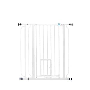 Carlson Extra Tall Walk-Through Pet Gate with Small Pet Door, White