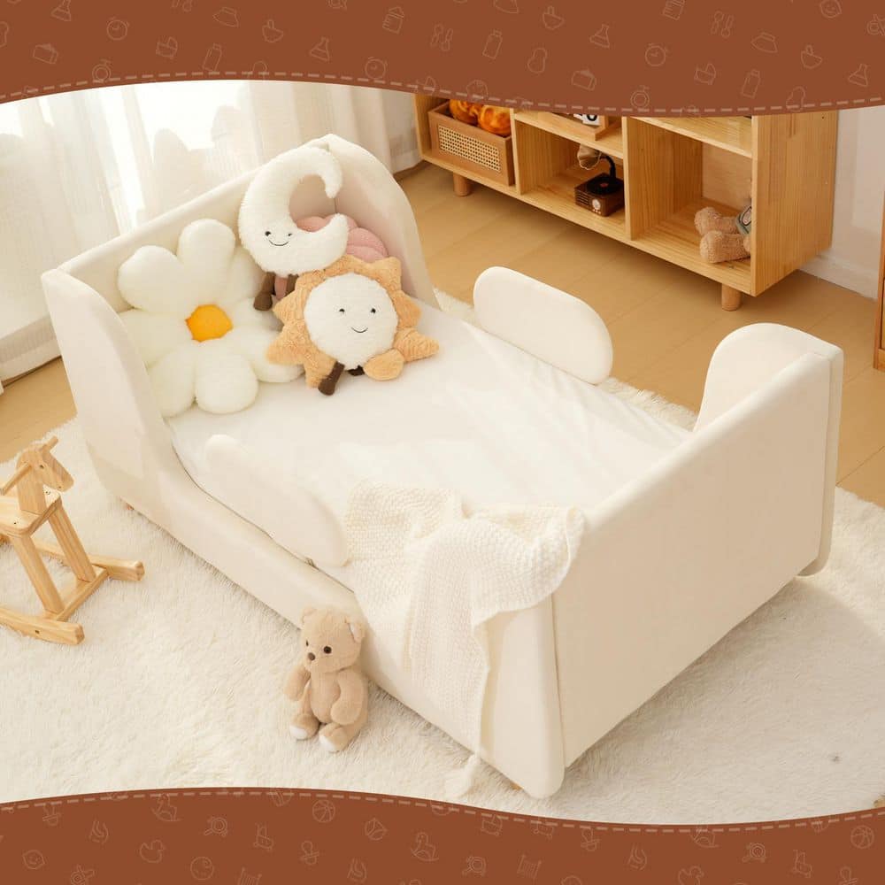 BOZTIY Toddler Floor Bed with Removable Safety Rails Kids Bed