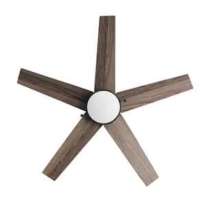 Madison 44 in. Indoor Matte Black Ceiling Fan with LED Bulbs Included