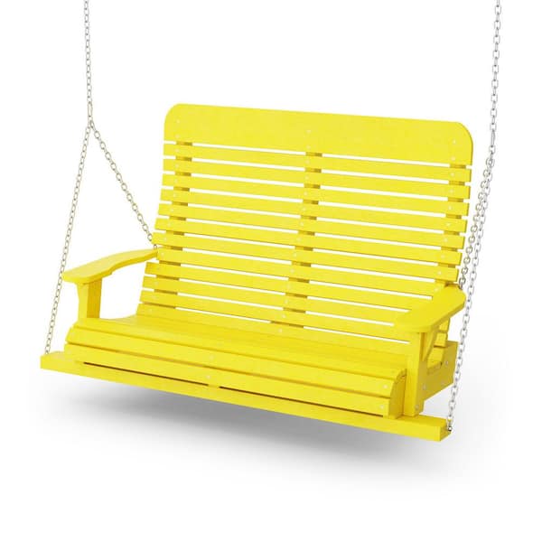 Wildridge Signature 2-Person Lemon Yellow Plastic Porch Swing
