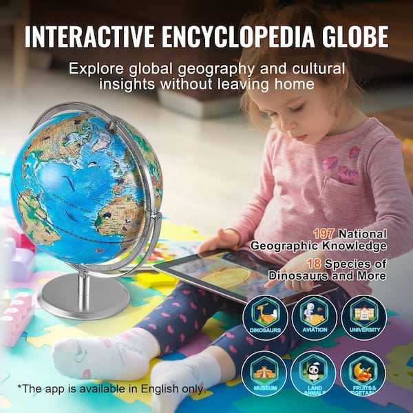 SKYSHALO 13.38 in. x 10 in. 254 mm, Educational Globe, Interactive