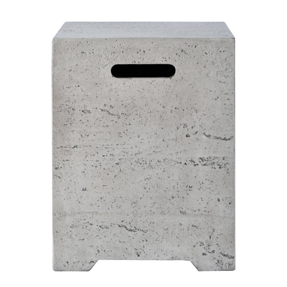 15.75 in Light Gray MGO Outdoor  Side Table with Handle  for Patio price history on PriceWatchPro