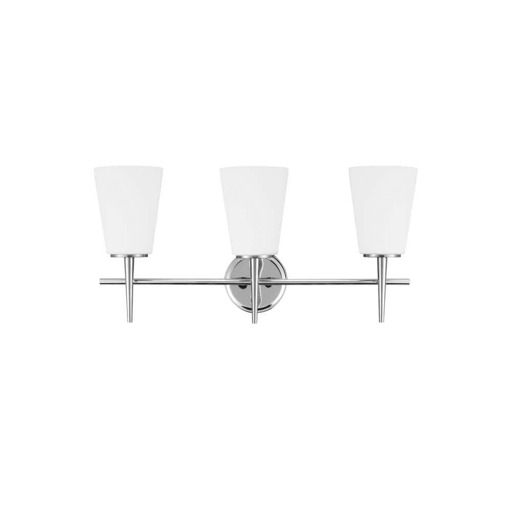 Driscoll Chrome 3-Light Wall Sconce with Opal Etched Glass