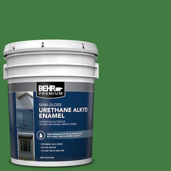 BEHR PREMIUM 5 gal. #M390-7 Hills of Ireland Urethane Alkyd Semi-Gloss Enamel Interior/Exterior Paint