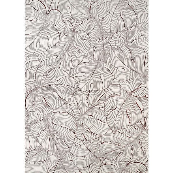 Castille Palma 10 x 14 Rouge Floral Outdoor Area Rug