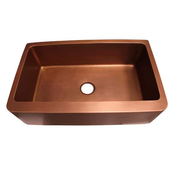 Barclay Products Austin Farmhouse Apron Front Copper 25 in. Single Bowl Kitchen Sink