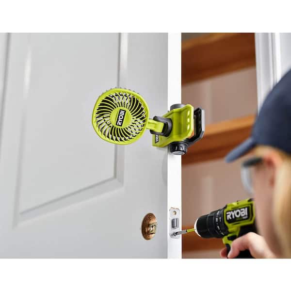 RYOBI - USB Lithium Clamp Fan Kit with 2.0 Ah USB Lithium Battery, Charging Cable, and Extra USB Lithium 3.0 Ah Battery