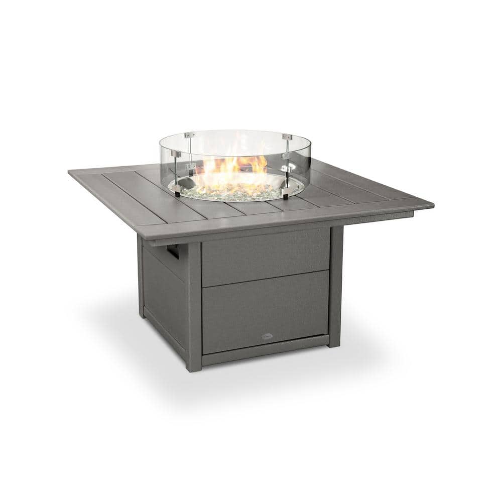 Slate Grey Square 42 in. Plastic Propane Outdoor Patio Fire Pit Table price history on PriceWatchPro
