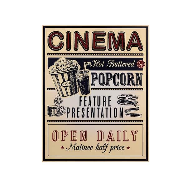 Stratton Home Decor Vintage Inspired Cinema Ad Decorative Sign ...